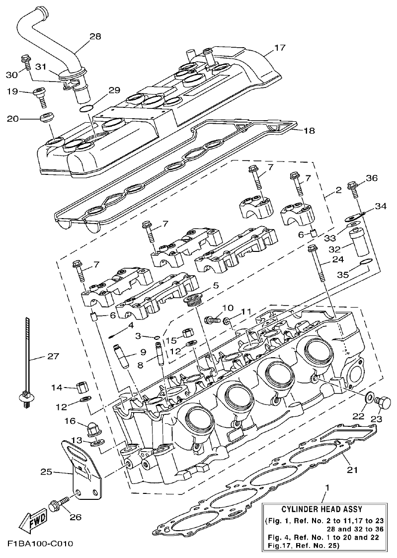 Yamaha FX10 CYLINDER parts diagram